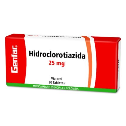 HIDROCLOROTIAZIDA 25 MG 30 TABLETAS GF