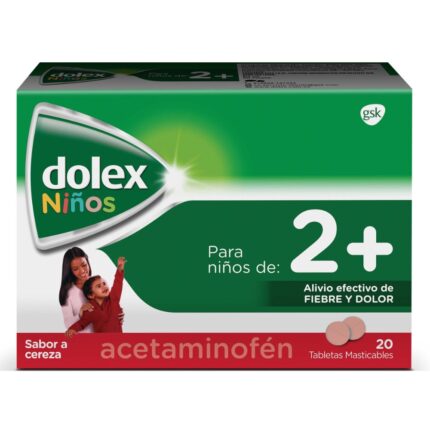 DOLEX PEDIATRICO 20 TABLETAS MASTICABLE