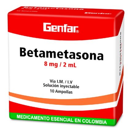 BETAMETASONA 8 MG 2 ML 10 AMPOLLAS GF