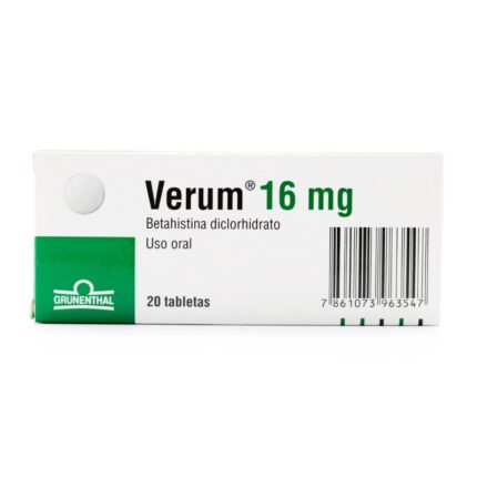 VERUM 16 MG 20 TABLETAS