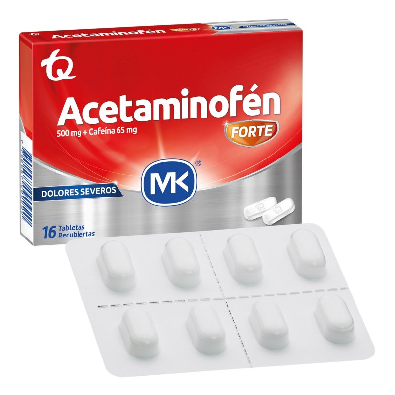 100022512.jpg ACETAMINOFEN FORTE 16 TABLETAS MK - Image 1