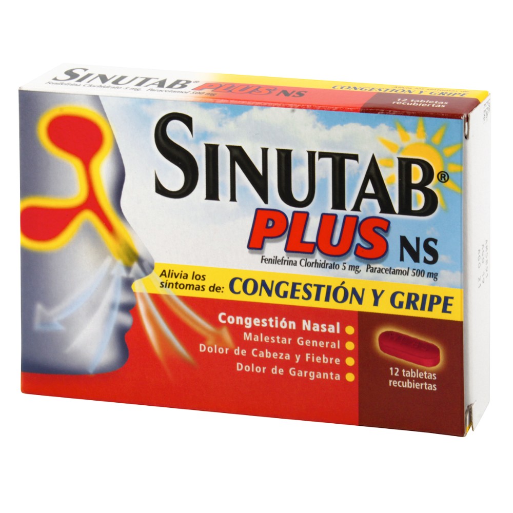 100022860.jpg SINUTAB PLUS NS 12 TABLETAS - Image 1