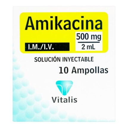 AMIKACINA 500 MG/2 ML 10 AMPOLLAS VT