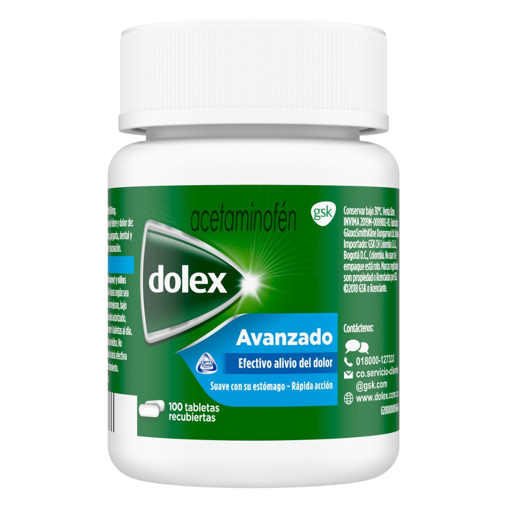 100026197.jpg DOLEX AVANZADO 500 MG 100 TABLETAS RECUB - Image 1