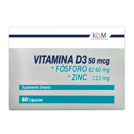 VITAMINA D3 FOSFORO Y ZINC 60 CAP ICOM