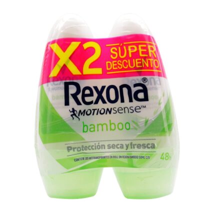 2 DTE.REXONA ROL. BAMBOO 50 ML S.O. M