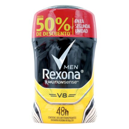 2 DTE.REXONA BARRA MEN V8 50 GR S.O H