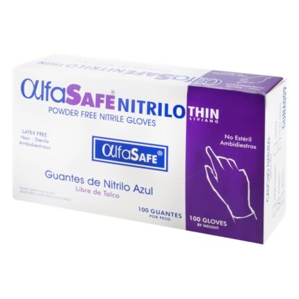 GUANTE NITRILO ALFA LIV.AZUL T.S 100 UND