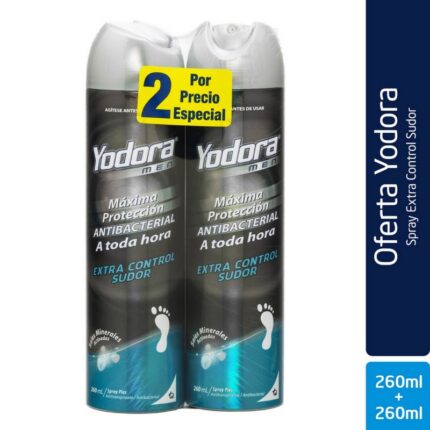 2 YODORA SPRAY EXTRA FRESCOS X 260 ML