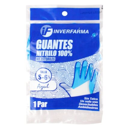 GUANTE NITRILO AZUL T.S 2 UDS INVERFARMA