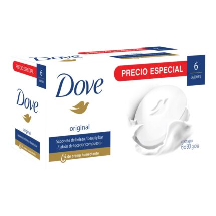 6 JAB.DOVE BLANCO 90 GR PG MENOS LL.MAS