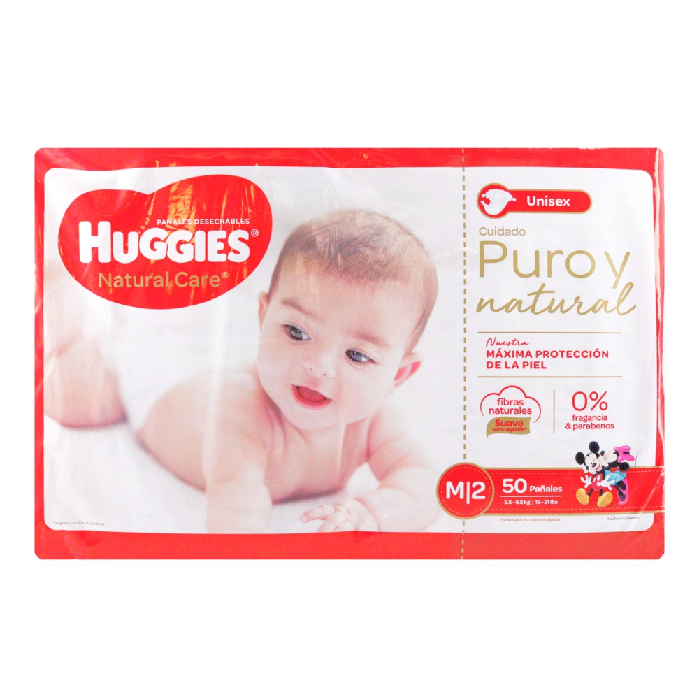 200037100.jpg HUGGIES NAT.CAR.UNISEX MED ET2 50UND - Image 1