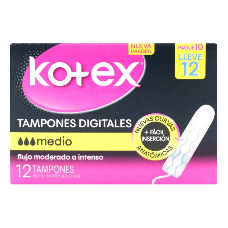 200039284-1.jpg TAMPONES DIG.KOTEX MED PAGUE 10 LLEVE 12 - Image 1