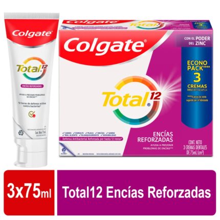 3 CRE.COLGATE TOTAL 12 ENCIAS REFOR.75ML