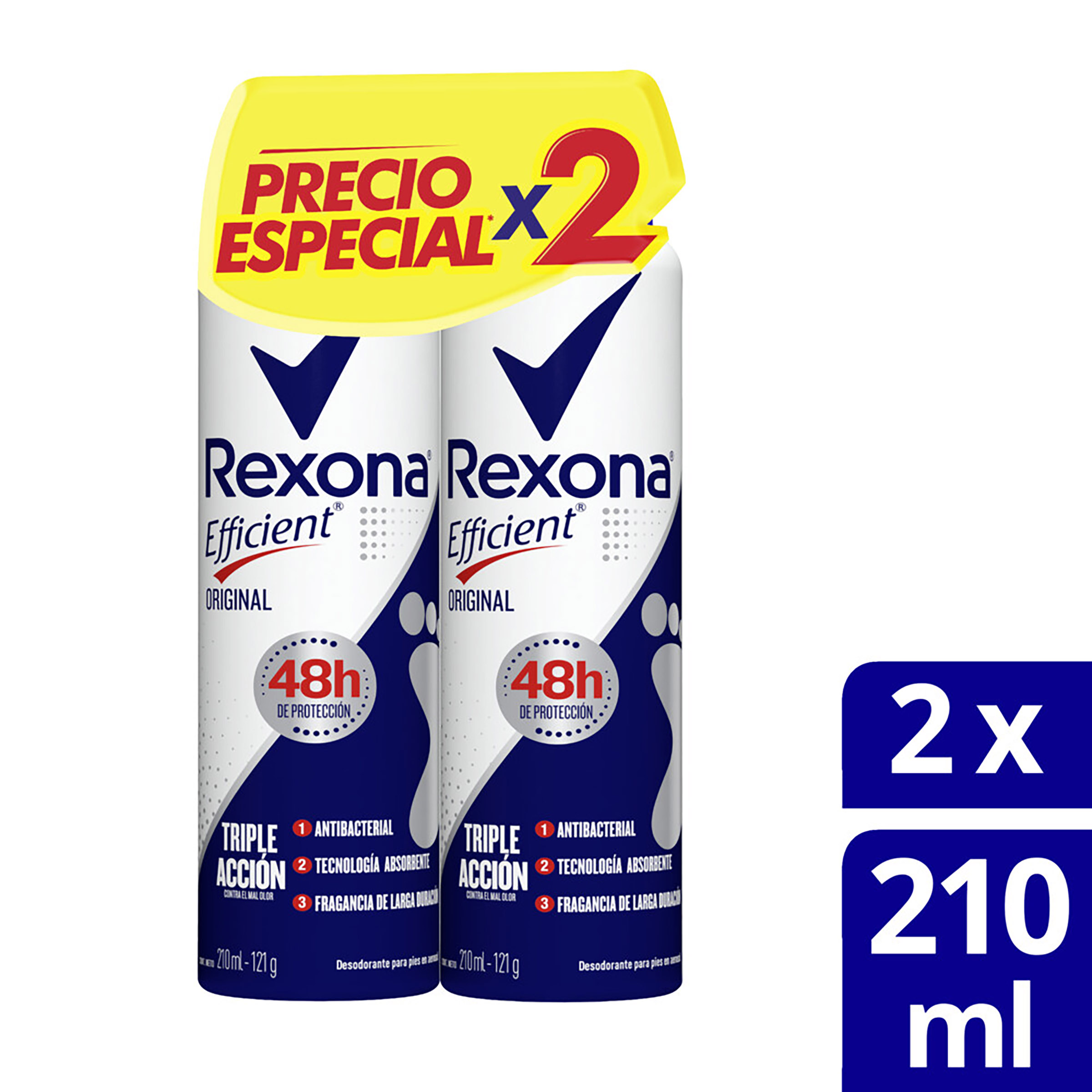 200042305.jpg 2 TALCO REXONA EFF ORIG SPRAY 210ML P.E - Image 1