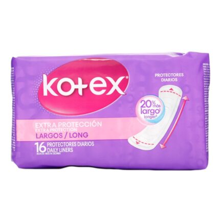 PROTECTORES DIARIOS KOTEX LARGOS 16 UNDS