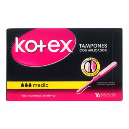 TAMPON KOTEX MEDIO CON APLICADOR 16 UNDS