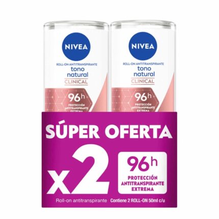 2 DTE.NIVEA ROLLON CLI.TONO NATURAL 50ML