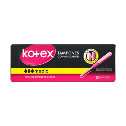 TAMPON KOTEX MEDIO CON APLICADOR 8 UND