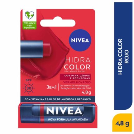 LABIAL NIVEA HIDRA COLOR ROJO