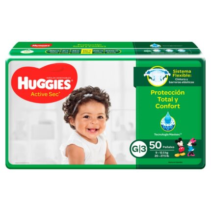 HUGGIES ACTIVE SEC ET.3 GDE 50 UND
