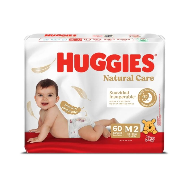 200046692.jpg PAN.HUGGIES NAT.CARE ET.2 MED.60 UNDS - Image 1
