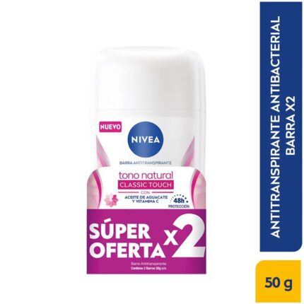 2 DTE.NIVEA BARRA TONO NATURAL 50 G