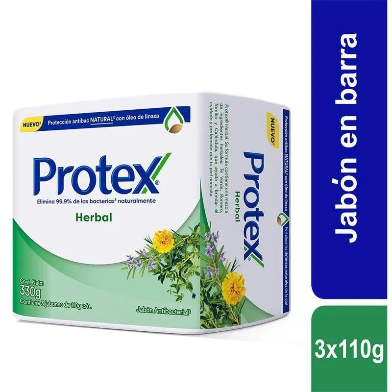 600213.jpg 3 JAB.PROTEX ANTIBAC.HERBAL 110 GR - Image 1
