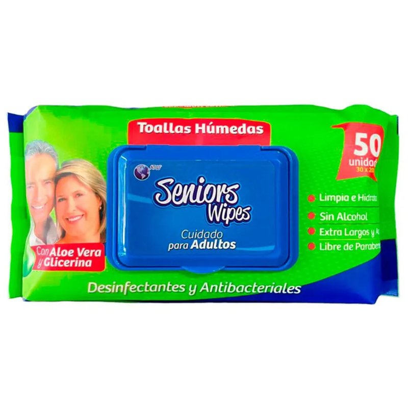 681842.jpg TOA.HUM SENIORS WIPES ALOE Y GLICE X 50 UND - Image 1