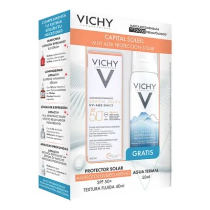 KIT VICHY BLOQ CAPITAL SOLEIL  ANTIFOTOENVEJ + AGUA TERMAL50
